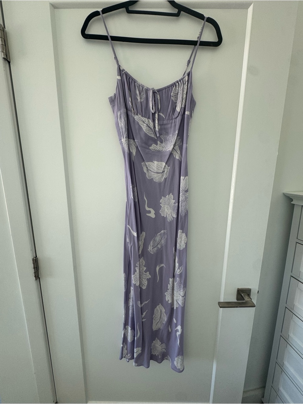 Aritzia Lavender Floral Midi Slip Dress